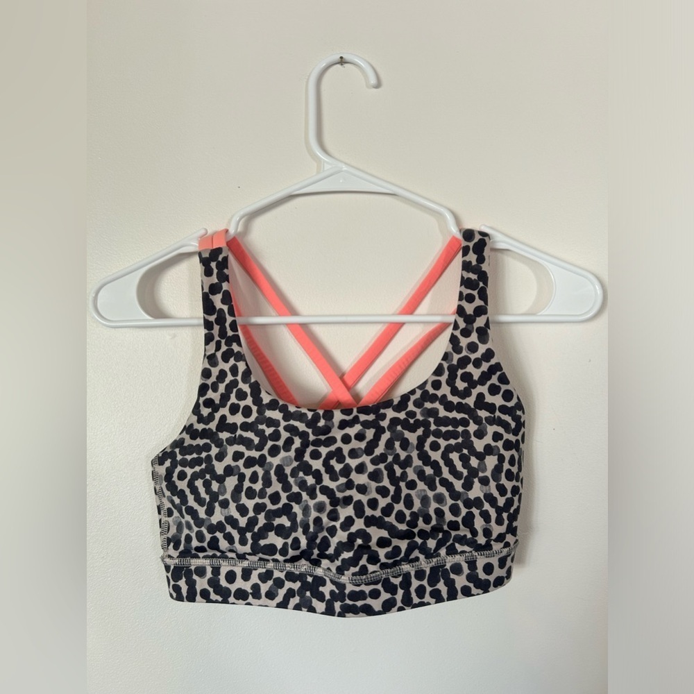 Lululemon Energy Training Ace Spot Grain Black / Grapefruit Sports Bra